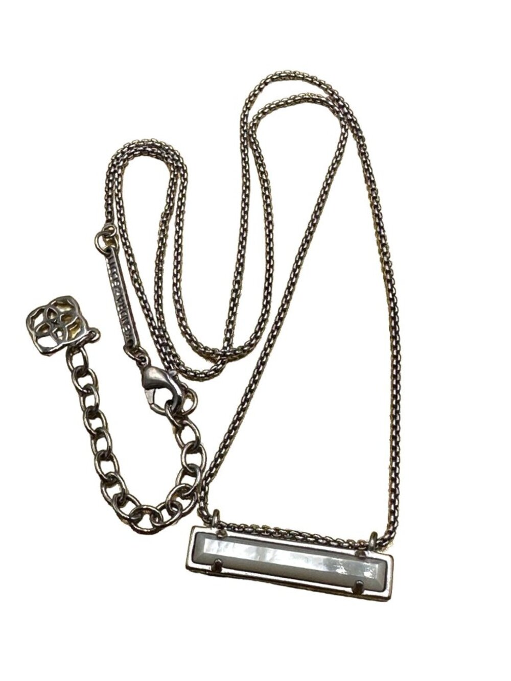 Designer Kendra Scott Pearl Silver Tone 17 - 19 Inch Necklace